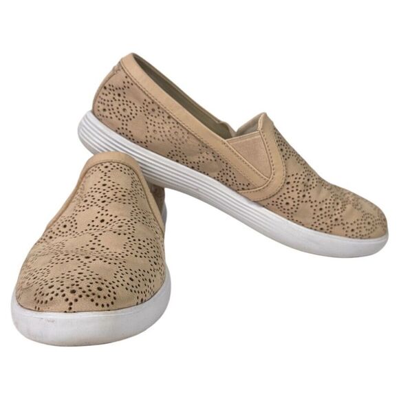 Cole Haan Grand.os US 6.5B Dark Ivory Leather Trimmed Sneakers Shoe - Picture 4 of 5